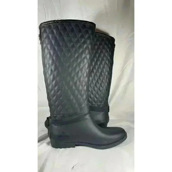 Guess Los Angeles Lulue Mid Calf Quilted Black Rain Boot Womens Size 7 - Picture 14 of 16